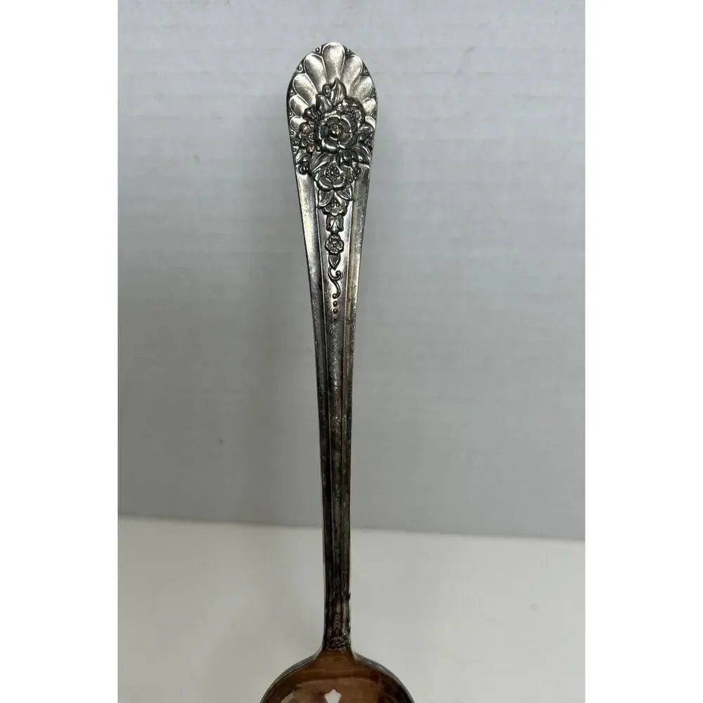 Wm Rogers Mfg. Co 1953 JUBLILEE Flatware Silver plate PIERCED SERVING SPOON 8.5”